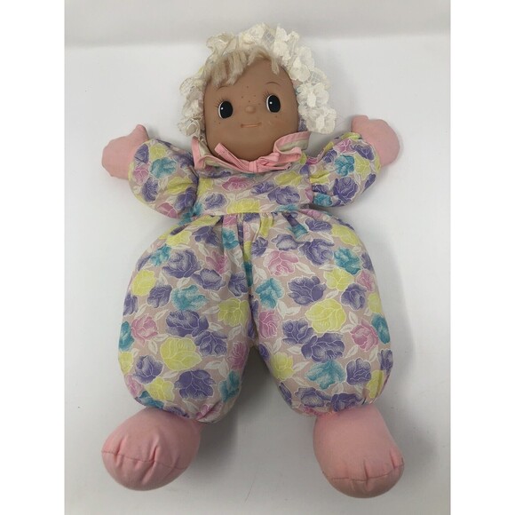 Uneeda Pretty Powder Puff Plush Vintage Doll Fabric Stuffed Soft Toy 14" Softest - Picture 6 of 9